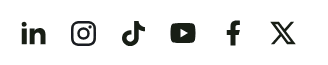 LinkedIn, Instagram, TikTok, YouTube, Facebook, and X